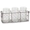 DII Rustic Chickenwre Flatware Caddy With Clear Jars